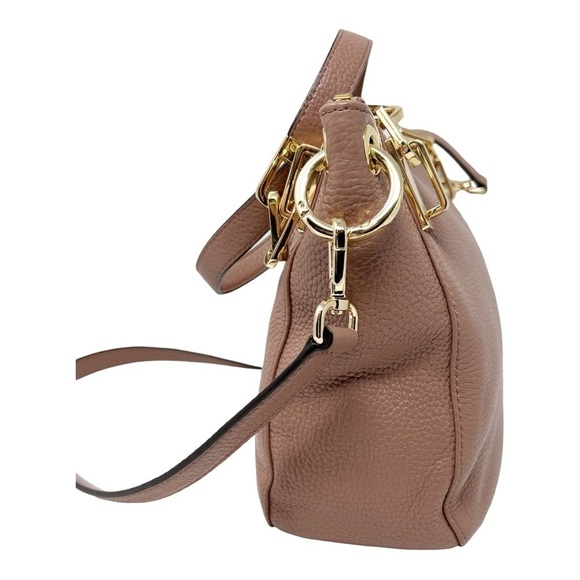 Michael Kors Mauve Dusty Pink Leather Brooke Medium Shoulder Crossbody Handbag - Picture 5 of 14